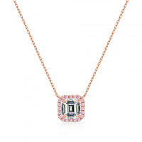 S925 Sterling Silver Princess-Cut Moissanite Full Diamond Necklace-2.5 carats (set with moissanite)  925 silver