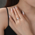 Sterling Silver Moissanite Dual Star Ring, Minimalist Design, Wholesale-0-1