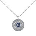 wholesale S925 Sterling Silver INS Style Women's Necklace Evil Eye Seahorse Hand Design Fashion High-End Collarbone Chain-0-9
