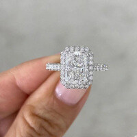 wholesale Sterling Silver Zhuo Zhifan Jewelry New High Carbon Diamond Ring 8*11 Ice Flower Cut Engagement Ring for Women-R417 Pink Diamond No.7