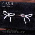 wholesale High-quality 9/10/14/18k gold sweet bow stud earrings with lab-grown diamonds-0-0