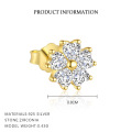 wholesale S925 Sterling Silver Petal Minimalist Zircon Earrings For Women, Fashionable And Versatile-0-6