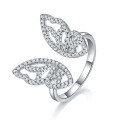 wholesale S925 Sterling Silver French Light Luxury Zircon Micro-Paved Butterfly Adjustable Ring Ins Women's Ring European and American Wholesale-0-6