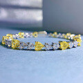wholesale S925 Sterling Silver 50-Point Gold-Plated Heart-Shaped Yellow Diamond Bracelet for Women, Designed to Attract Wealth, Exquisite and Niche Luxury-0-1