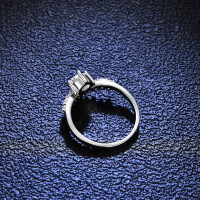 Silver Moissanite Princess Crown Ring for Live Streaming Supply-50 points (D color moissanite)  Size 14