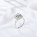 wholesale 18k Gold Plated S925 Silver 5ct 9*11mm Cushion D Color Full Moissanite Ring-0-2