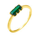 wholesale S925 silver gold-plated minimalist geometric green aventurine ring, versatile and niche jewelry for women-0-4