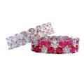 wholesale S925 Silver New Style Heart-shaped Row Ring 3*3 Ruby Ring for Women,Ins Style-0-4