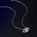 Sterling Silver Korean Fashion Women's Ins Pendant TikTok Accessory Wholesale Evil Eye Moissanite Necklace-0-2