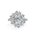 S925 Silver 2ct Oval Moissanite Ring for Women-0-0