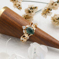 wholesale S925 Silver Plated 14K Gold with Moss Agate/Alexandrite Ring Set, Summer New Collection by Dunli Jewelry-0-5