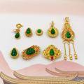 wholesale S925 silver gold-plated natural green jade gourd tassel drop pendant, handcrafted DIY accessory semi-finished product-0-0