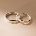 wholesale S925 Sterling Silver Korean-style Ins Wind Starry Sky Couple Ring, Matte Unisex Adjustable Matching Ring R01938-0-0