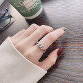 wholesale S925 Sterling Silver Korean Style Trendy Chain Design Streetwear Unisex Adjustable Open Ring-0-3