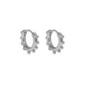 wholesale S925 Sterling Silver Korean Version Ins Small and Minimalist Design Geometric Circle Bead Textured Versatile Ear Clips for Women-0-5