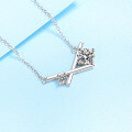 wholesale 925 Silver Moissanite Necklace for Women, Korean Minimalist Fashion Moissanite Pendant with Cross Design, Collarbone Chain Wholesale-0-2