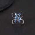 wholesale S925 silver butterfly-shaped original design natural topaz ring with inlaid amethyst, dark gothic style couple rings-0-2