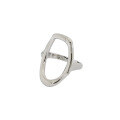 wholesale S925 Sterling Silver Korean Version INS Niche Design Minimalist Versatile Geometric Hollow-Out Irregular Open Ring for Women-0-5