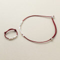 wholesale S925 Sterling Silver Exquisite Broken Silver Red Rope Bracelet Ring, Simple and Versatile Chinese Style New Chinese Temperament Hand Rope S7623-0-0