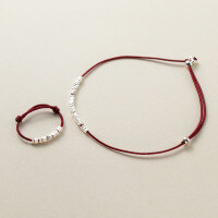 wholesale S925 Sterling Silver Exquisite Broken Silver Red Rope Bracelet Ring, Simple and Versatile Chinese Style New Chinese Temperament Hand Rope S7623-S925 Silver Ring 925 Silver