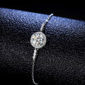 925 Sterling Silver Moissanite Round Bead Simple Women's Bracelet Live Stream Best-Seller Direct from Manufacturer-0-1