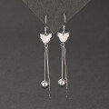 wholesale Sterling Silver S925, Tassel Earrings Fashion Long Butterfly Bead Earrings for Women, Korean Style Elegant Accessories, Temu Best-Selling Jewelry-0-2