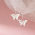 wholesale 990 Sterling Silver Fresh and Sweet Ins Style Niche Design Exquisite Lace Butterfly Ear Hook M06639-0-0