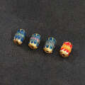 wholesale Metal material: 925 silver gold-plated silver jewelry, enameled barrel beads, DIY accessories, decorative ornaments, Nana Tong DIY bracelet beads-0-2