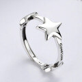 wholesale S925 Sterling Silver Retro Thai Silver Constellation Ring Lucky Star Goodluck Couple Adjustable Ring for Women-0-1