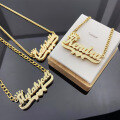 wholesale Metal material fashion trendy personalizedname necklace for women elegant temperament English namechain gift for girlfriend-0-3