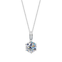 S925 Silver Cross-Border Versatile Moissanite Necklace Pendant-S925 sterling silver + 3-carat moissanite
