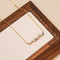 wholesale S925 Sterling Silver Geometric Pendant Necklace with Colorful Zircon,，。-0-2