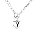wholesale S925 Sterling Silver Retro Punk Street Hip Hop Glossy Heart Double-Layer Interlocking Chain OT Clasp Necklace-0-4