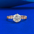 wholesale Rose Gold S925 Silver 70 Six-Prong Round Diamond Hive Setting Diamond Ring Romantic Wedding Band-0-0