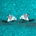 S925 Sterling Silver Moissanite Geometric Triangle Earrings for Women-0-0