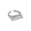 wholesale S925 Sterling Silver 690 Korean Version Ins Small Design Sense Minimalist Irregular Surface Glossy Textured Open Ring for Women-0-5