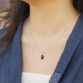 wholesale S925 sterling silver gold-plated autumn new retro light luxury oval black agate pendant court-style floral necklace custom-0-3