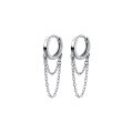 wholesale S925 silver Nalan ear clip women's Korean version simple and fresh double-layer chain elegant sweet tassel earrings G4340-0-4