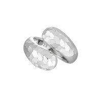 wholesale S925 Sterling Silver 205 Irregular Mirror Surface Misaligned Crossover Ring for Women High-End Small Original Ins Open Ring-JB205/White Gold [Approximately Size 16/Adjustable] &gt; Opening adjustable