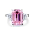 wholesale S925 silver ice-cut ring for women, radiant-cut pink diamond gemstone ring for cross-border wholesale in Europe and America-0-27