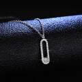Sterling Silver Moissanite Brooch Pendant Necklace for Women-0-2