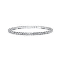 S925 Silver Moissanite Tennis Bracelet, Unisex Custom OEM/ODM-L16709 Moissanite 2.5mm*63 beads (50mm diameter)  925 Sterling Silver Cold Plated with White Gold (Elastic)