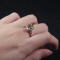 wholesale S925 Sterling Silver Natural 9*11mm Green Amethyst Ring Fashionable Elegant Green Spinel Large Carat Ring-0-2