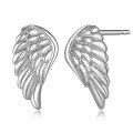 wholesale Metal: 925 Sterling Silver Amazon Cross-Border Wing Earrings, Light Luxury Advanced Sense Angel Wing Feather Earrings for Women-0-4