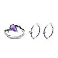 wholesale S925 Sterling Silver Designer Style High-End Earrings with Natural Amethyst Gemstone Inlaid Ear Studs-0-4