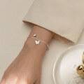 wholesale 925 Silver Elegant Shell Butterfly Bracelet for Women, Korean Style Simple and Fresh Diamond-Inlaid Jewelry S4431-0-1