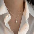 wholesale S925 Sterling Silver Water Drop Three-Dimensional Treasure Bottle Necklace for Women, Korean New Minimalist Style Collarbone Chain-0-0