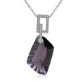 wholesale S925 Silver Luxury High-End Natural Smoky Quartz Pendant with Fashionable Design and Uniquely Cut Gemstone Necklace-0-4