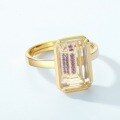 wholesale 10K gold-plated S925 silver new minimalist geometric white crystal ring INS style open ring for women-0-3