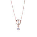 wholesale 925 Sterling Silver Necklace for Women, Small and Unique Design, Japanese and Korean Style Minimalist Rose Gold Plated Diamond Hot Air Balloon Pendant Collarbone Chain-0-4